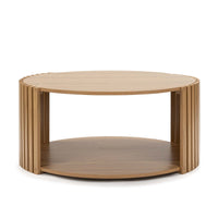 Solid Wood Round Coffee Table for Living Room