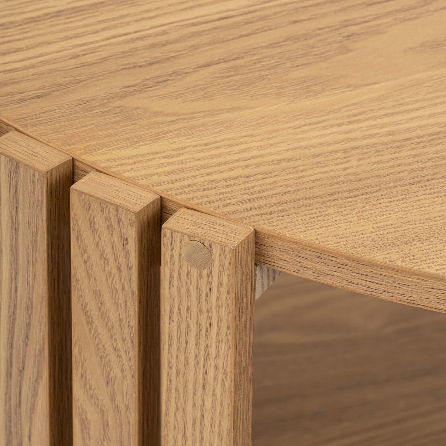 Solid Wood Round Coffee Table for Living Room