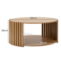 Solid Wood Round Coffee Table for Living Room