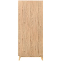 Solid Wood Bookshelf for Living Storage in Natural Finish
