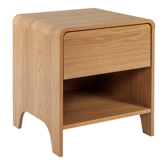 Wood Bedside Table with Drawers for Bedroom