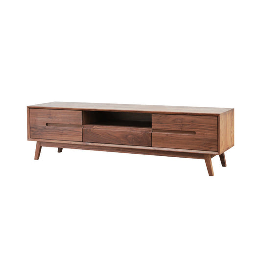 Wooden TV Cabinet with Storage for Living Storage in Natural Finish