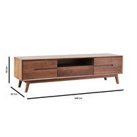 Wooden TV Cabinet with Storage for Living Storage in Natural Finish