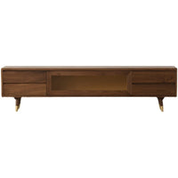 Wooden TV Cabinet in Black Walnut Finish for Entertainment Space