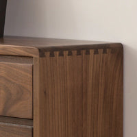Wooden TV Cabinet in Black Walnut Finish for Entertainment Space