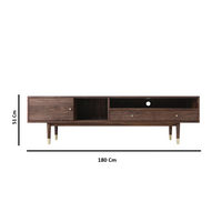 Solid Wood TV Cabinet in Natural Finish for Entertainment Space