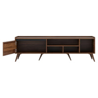 Solid Wood TV Unit for Living Room in Walnut Finish