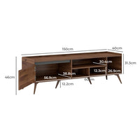 Solid Wood TV Unit for Living Room in Walnut Finish