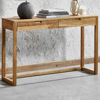 Solid Wood Console Table with 2 Drawers for Living Room