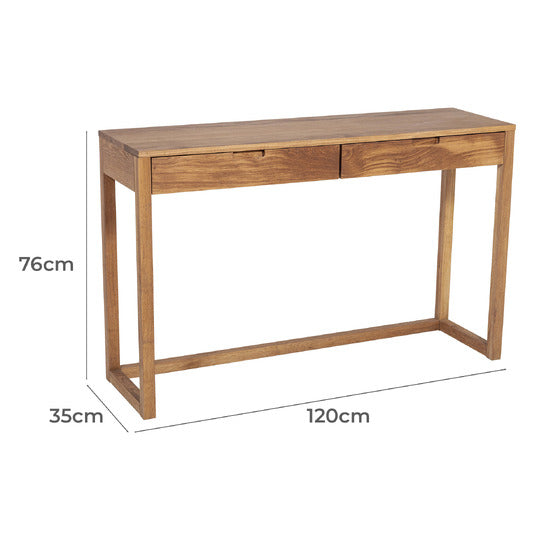 Solid Wood Console Table with 2 Drawers for Living Room