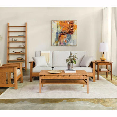 Solid Wood Square Coffee Table with Floating Top