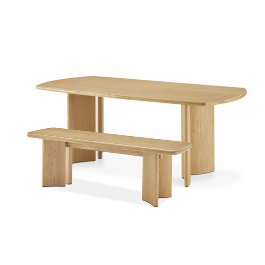 Solid Wood Dining Table 6 Seater with Bench for Dining Room