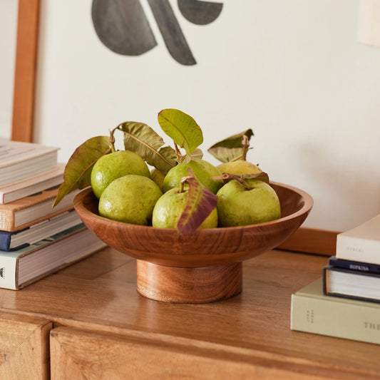 Wooden Fruit Bowl for Dining Table & Kitchen Decor