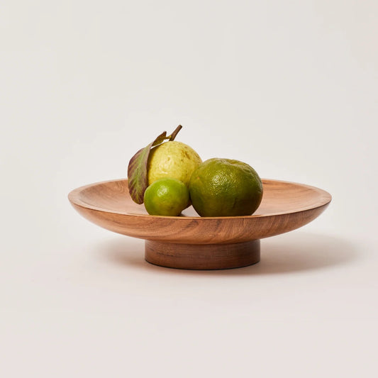 Wooden Serving Bowl Multi-Purpose Pedestal Bowl for Fruits, Snacks & Decoration