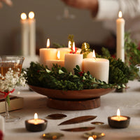 Wooden Serving Bowl Multi-Purpose Pedestal Bowl for Fruits, Snacks & Decoration