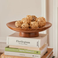 Wooden Serving Bowl Multi-Purpose Pedestal Bowl for Fruits, Snacks & Decoration