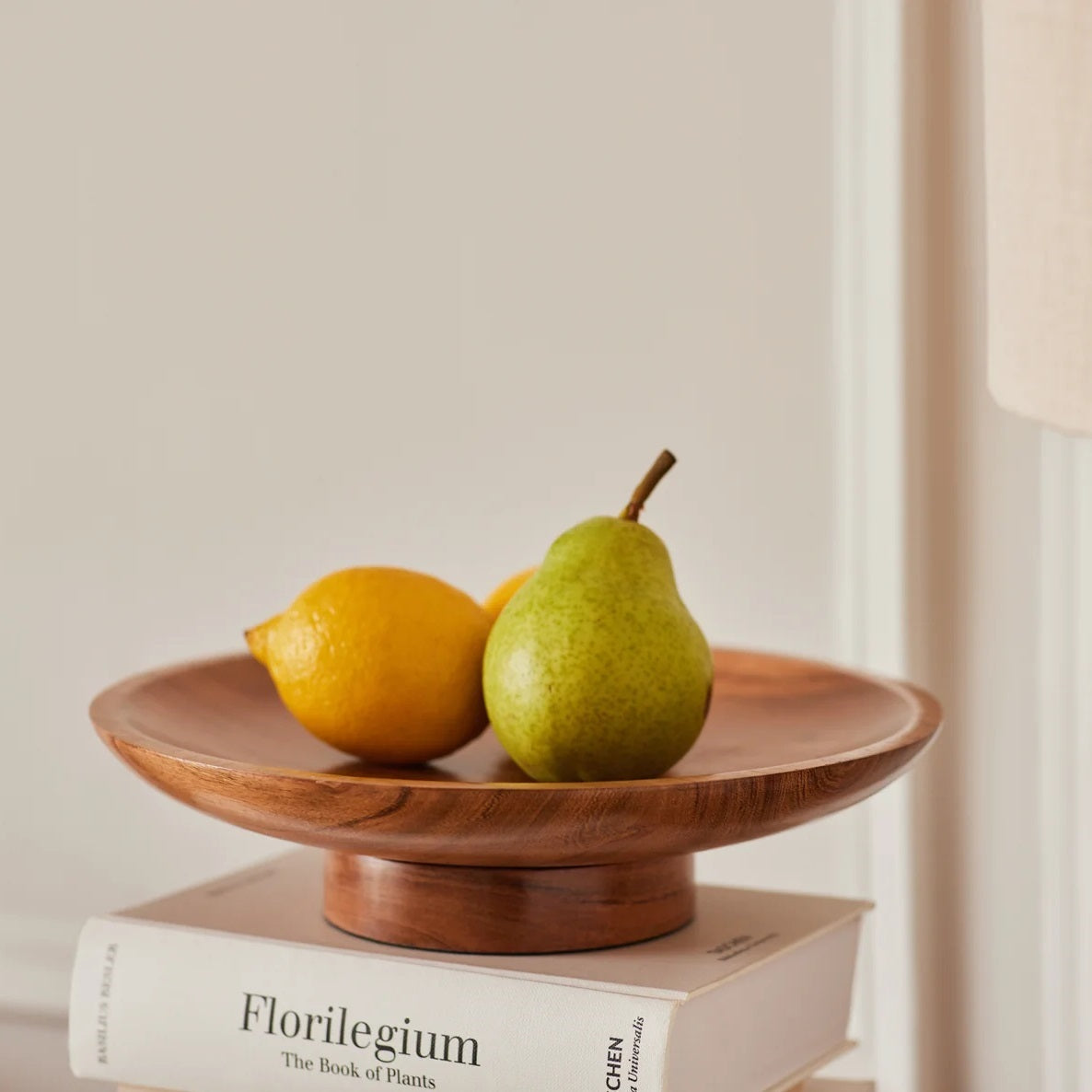 Wooden Serving Bowl Multi-Purpose Pedestal Bowl for Fruits, Snacks & Decoration