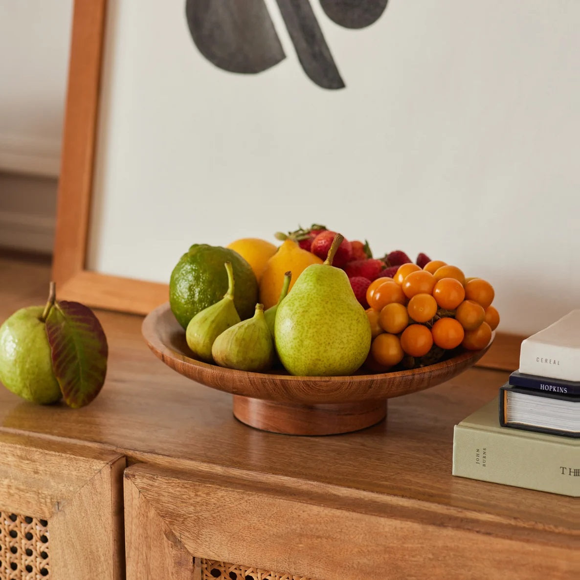 Wooden Serving Bowl Multi-Purpose Pedestal Bowl for Fruits, Snacks & Decoration