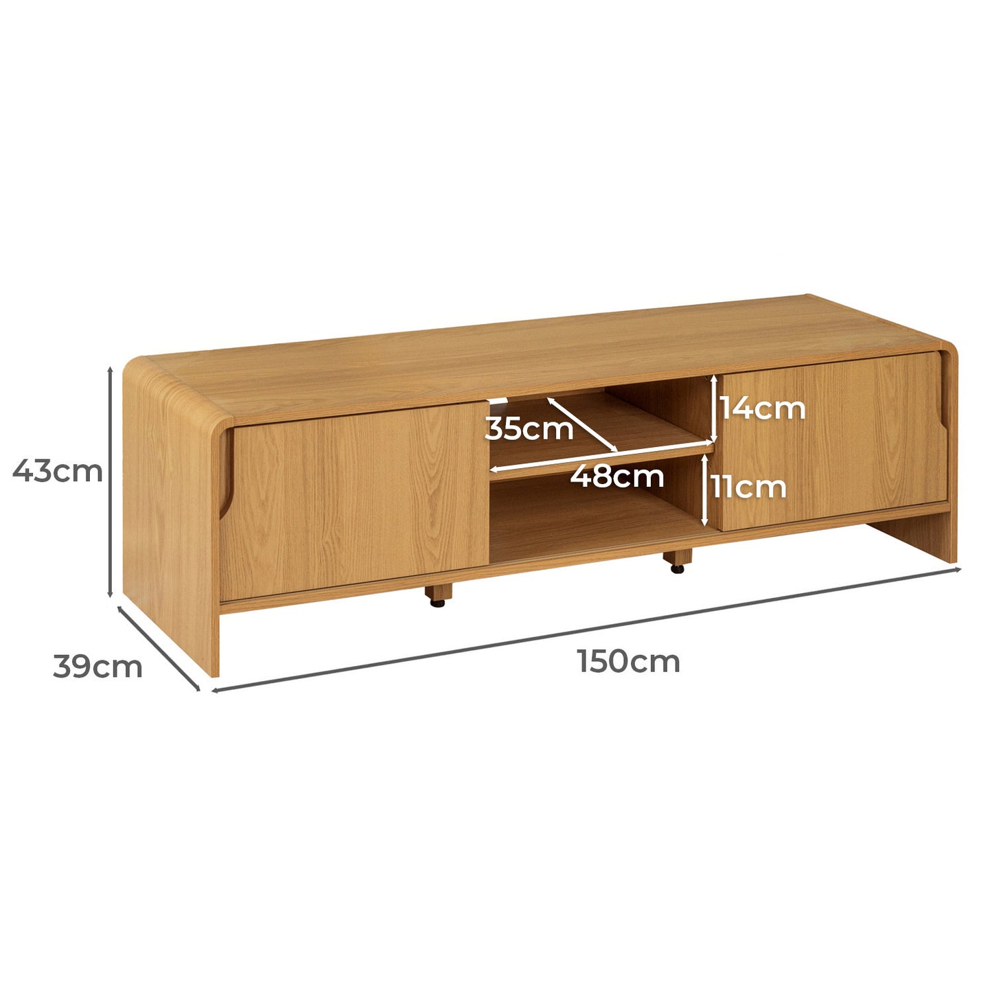 Solid Wood Entertainment Unit for Living Room