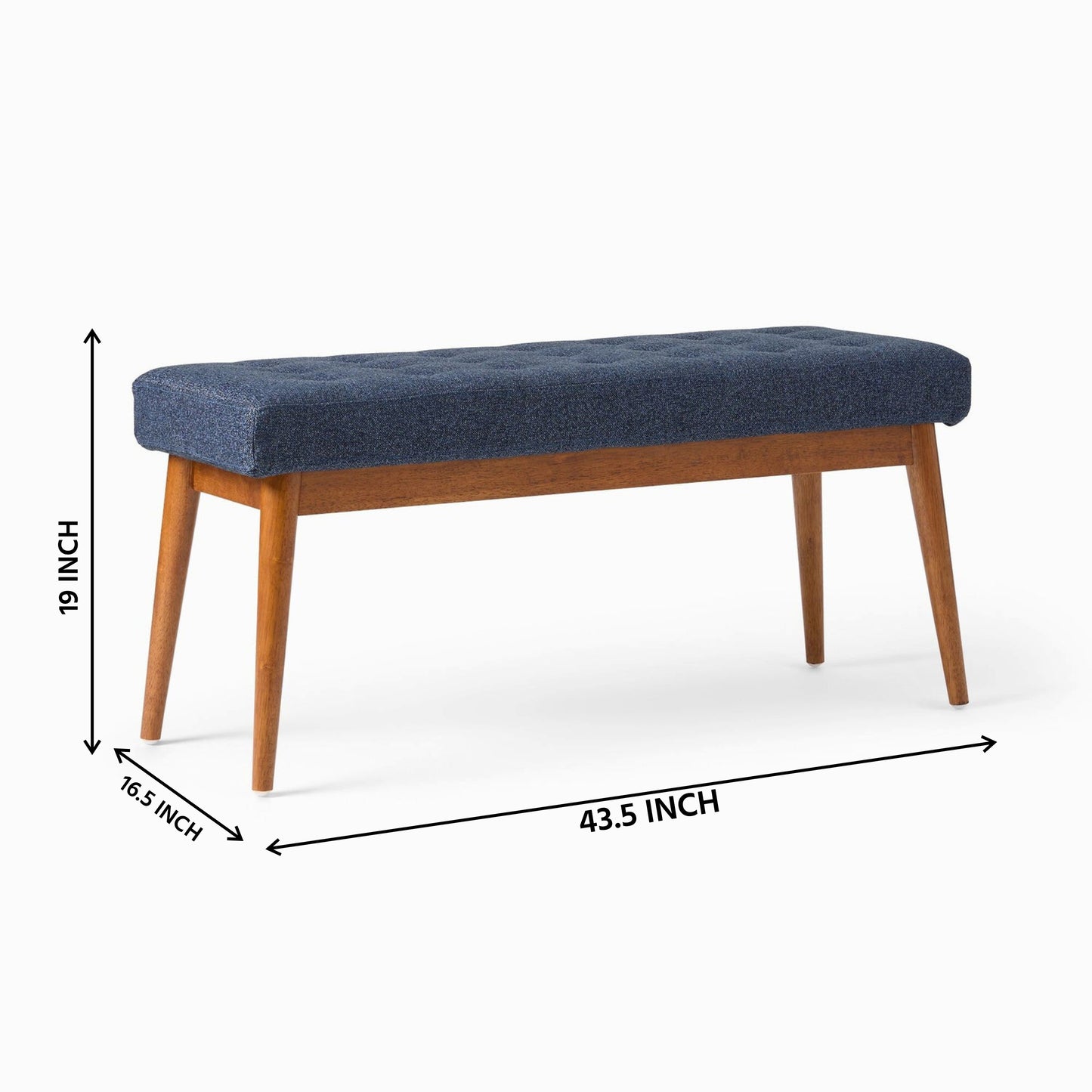 Wooden Tufted Bench | Upholstered Entryway Seating