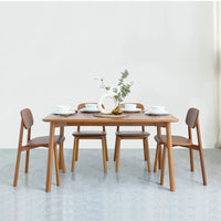 Solid Wood Dining Table 4-Seater Set for Dining Room in Natural Finish