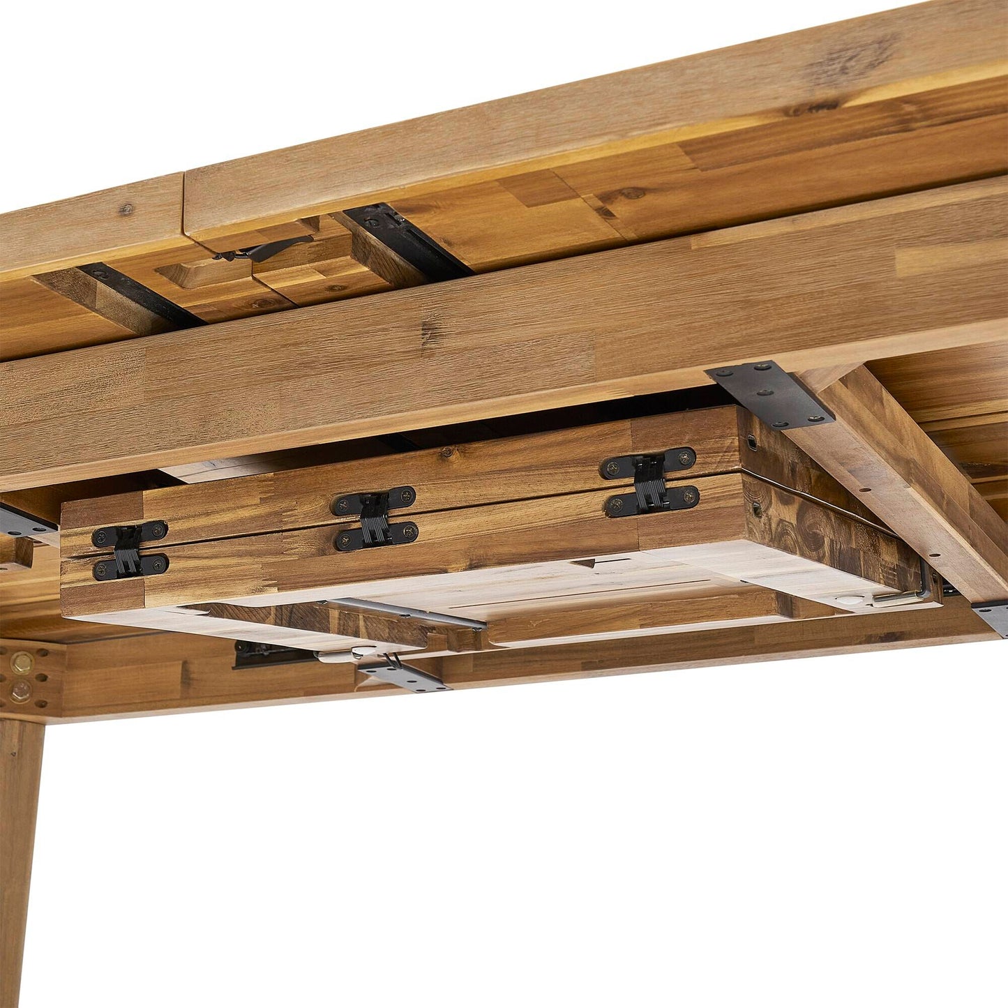 Wooden Extendable Dining Table 6-Seater Set with Bench