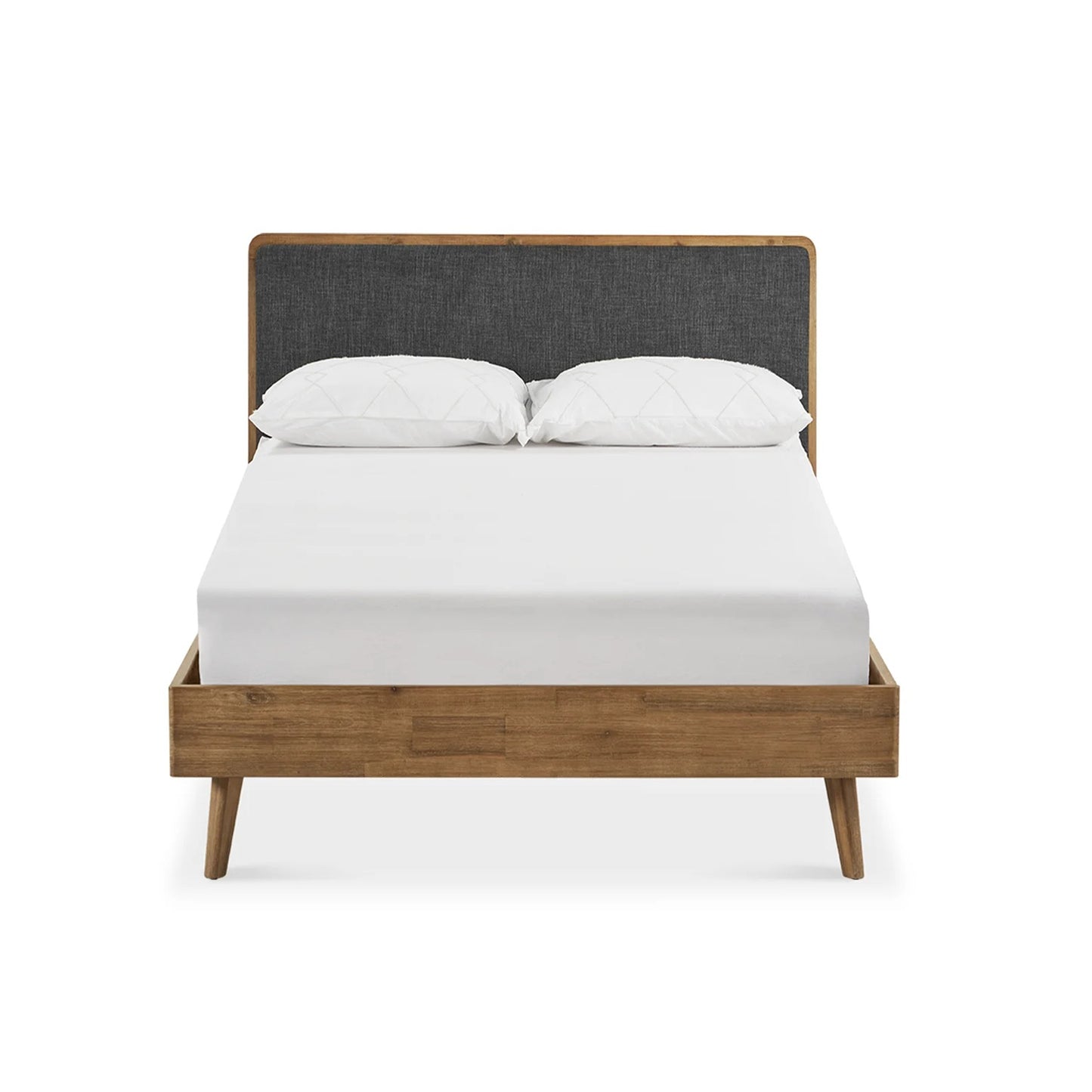 Wooden Diwan Bed with Upholstered Headboard