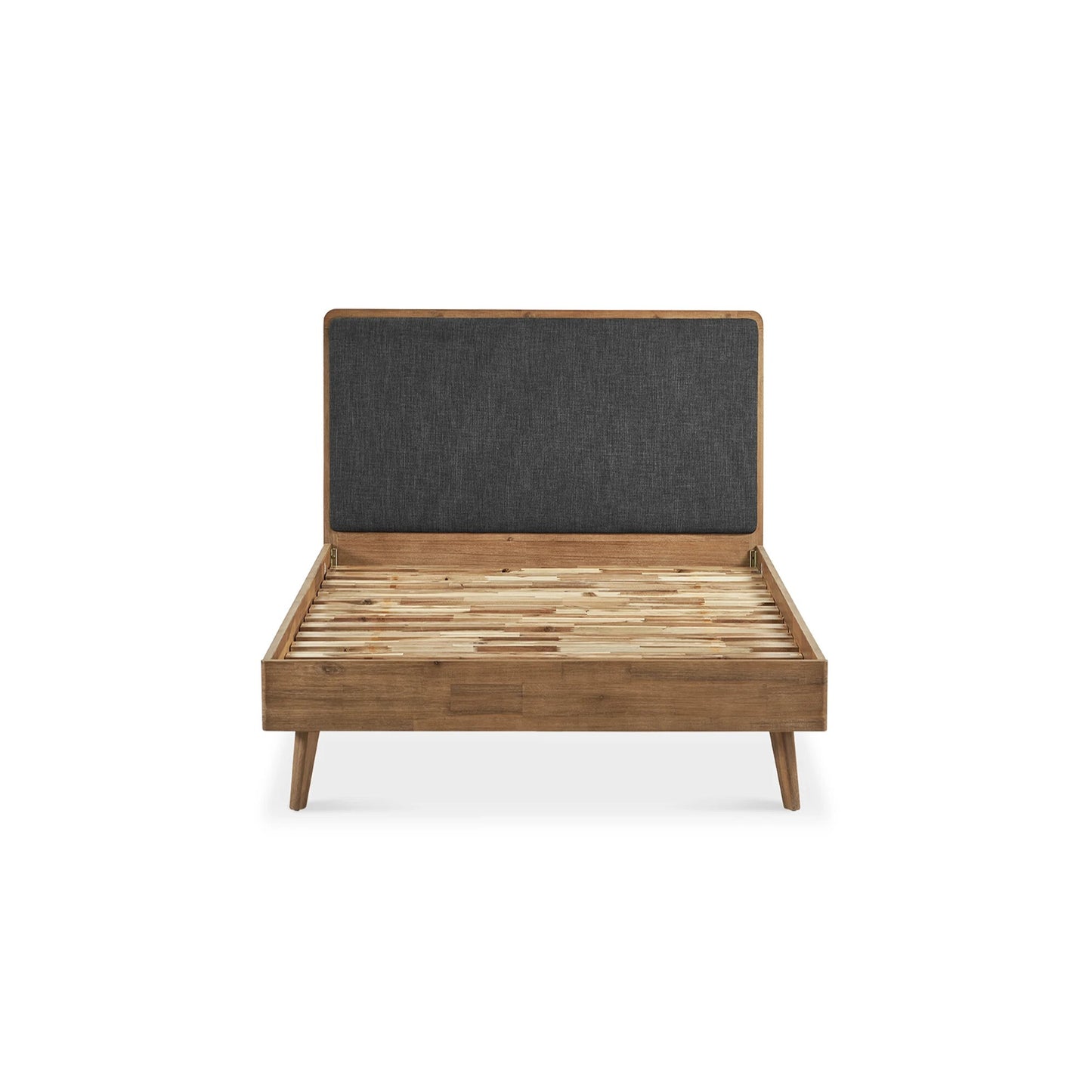 Wooden Diwan Bed with Upholstered Headboard