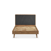 Wooden Diwan Bed with Upholstered Headboard