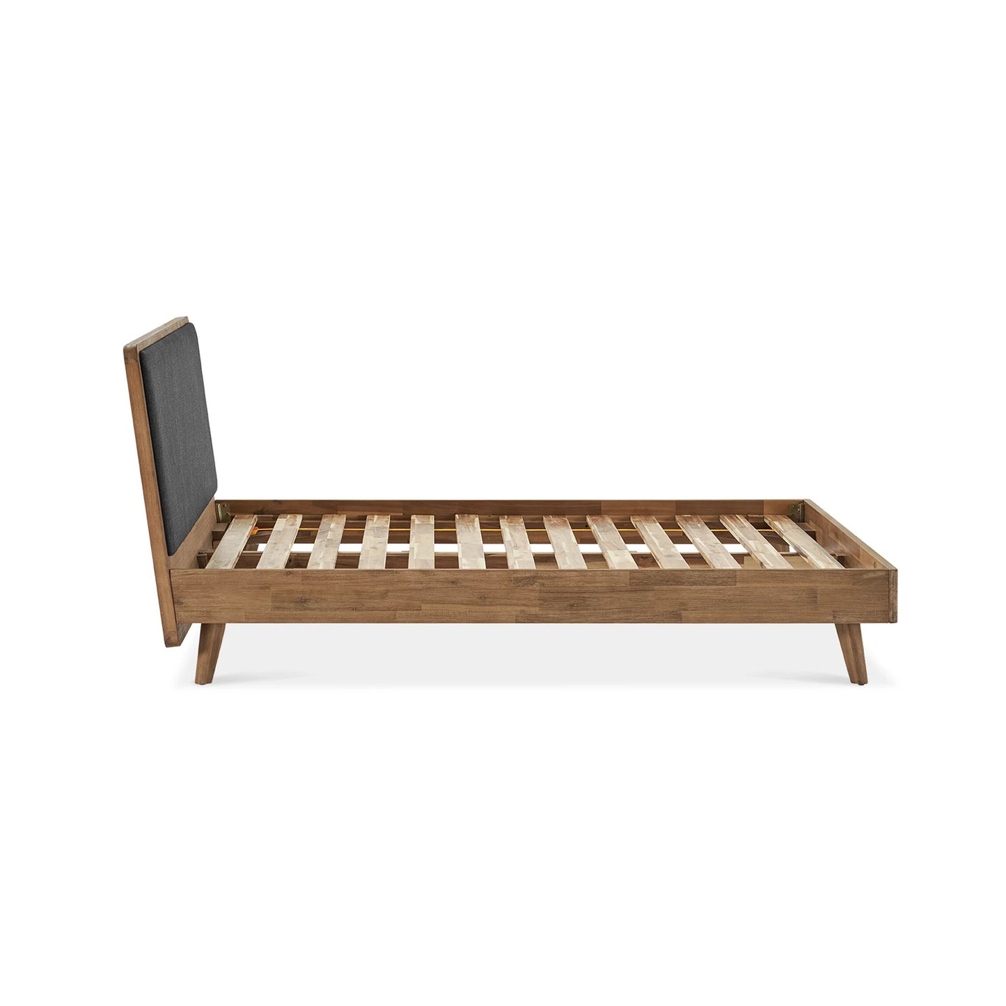 Wooden Diwan Bed with Upholstered Headboard
