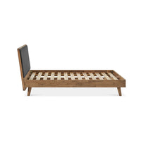 Wooden Diwan Bed with Upholstered Headboard