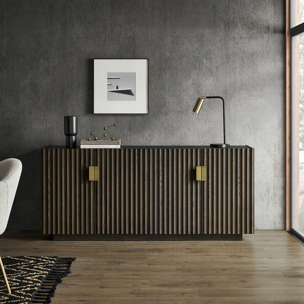 Wooden Crockery Unit with Storage for Living Room