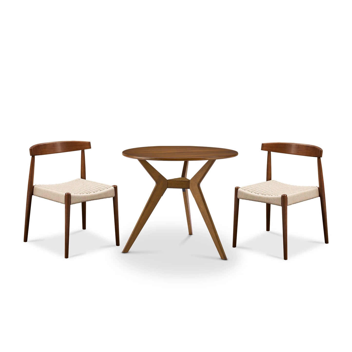 Wooden Dining Table 2-Seater with Bench for Dining Room