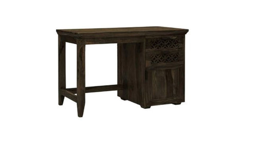 Wooden Study Table with Drawers Storage in Walnut Finish