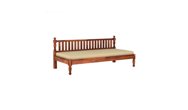 Wooden Divan with Mattress (Honey Finish)