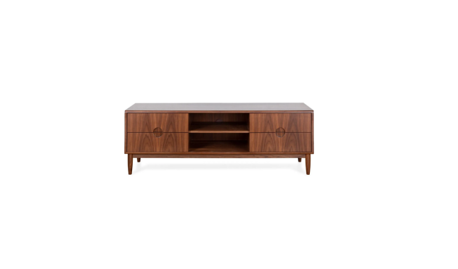 Solid Wood TV Cabinet with Storage for Living Room