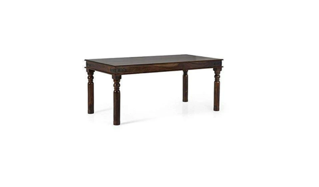Wooden Dining Table 6 Seater Set with Chairs for Living Room