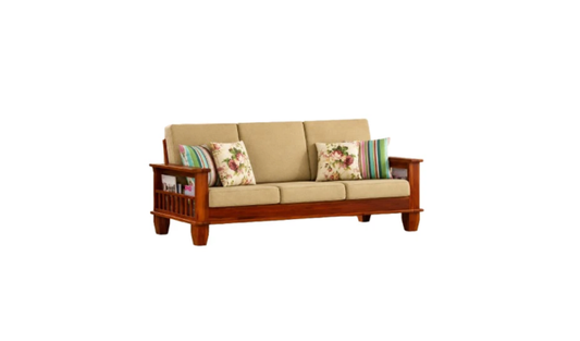 Wooden 5 Seater Sofa Set with Cushions for Living Room