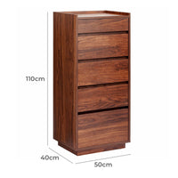 Sheesham Wood Chest of Drawer for Living Storage in Walnut Finish