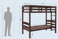 Solid Sheesham Wood Bunk Bed with Ladder