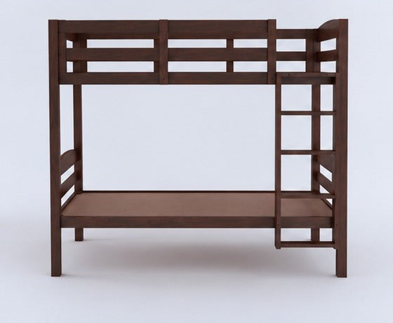 Solid Sheesham Wood Bunk Bed with Ladder