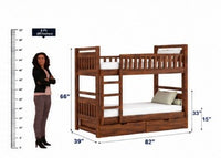 Wooden Bunk Bed with Underbed Storage Drawers