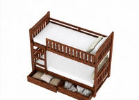 Wooden Bunk Bed with Underbed Storage Drawers