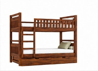 Wooden Bunk Bed with Underbed Storage Drawers