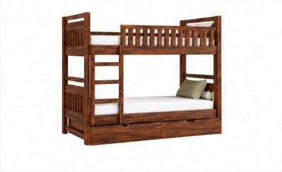 Wooden Bunk Bed with Underbed Storage Drawers