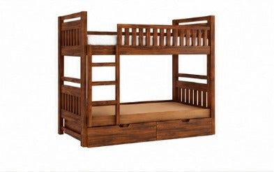 Wooden Bunk Bed with Underbed Storage Drawers