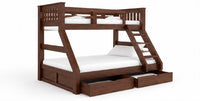 Wooden Loft Bunk Bed with Double Bed & Storage Drawers