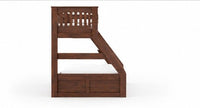 Wooden Loft Bunk Bed with Double Bed & Storage Drawers