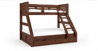 Wooden Loft Bunk Bed with Double Bed & Storage Drawers