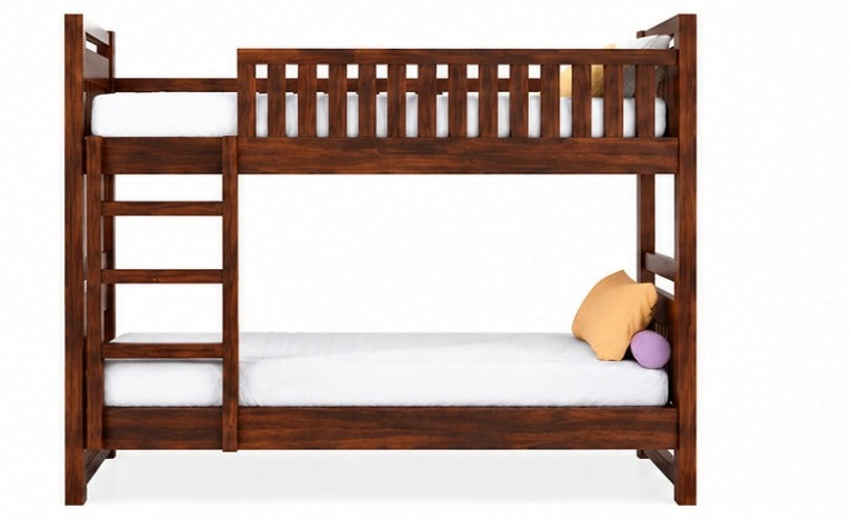 Solid Sheesham Wooden Bunk Bed with Ladder